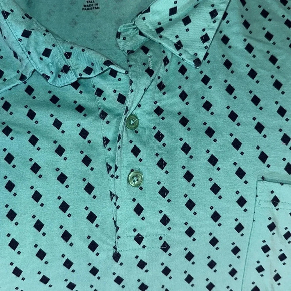 KING SIZE BRAND MEN’S SHORT SLEEVE COLLAR LIGHTWEIGHT JERSEY POLO TIDAL GRN GEO - Picture 8 of 8